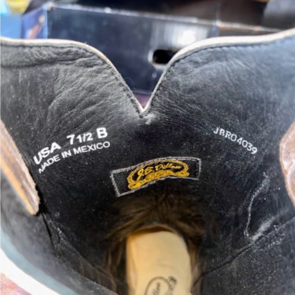 J.B. Dillon Women's tan embroidered and studded cowboy boots - Picture 5 of 5